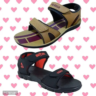 Stylish P.V.C And Eva Textured Comfort Sandal Combo For Men