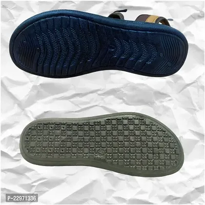 Stylish P.V.C Textured Comfort Sandal And Slipper Combo For Men-thumb2