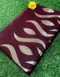 Stylish Maroon Silk Blend Saree With Blouse Piece For Women-thumb2