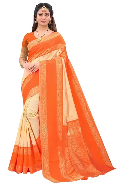 Trending Art Silk Saree with Blouse piece 