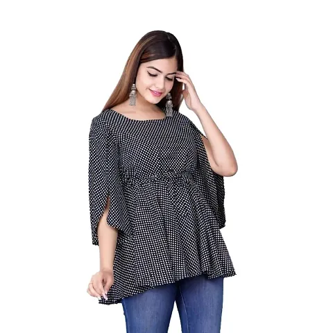 Classic Rayon Dotted Tops for Women