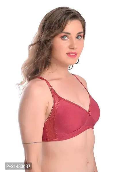 Vastans Silver Mold Women T-Shirt Non Padded Bra (36, Rani Pink)-thumb2