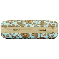 Worthyy Enterprises Vastans Embroidered Party Clutch Bag Sky Blue  Gold for Women-thumb1