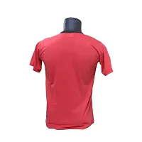 Vastans Men's Printed Half Seelve T Shirt (Free Size, RED)-thumb1