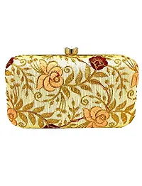 Worthyy Enterprises Vastans Gold Color Clutch-thumb2