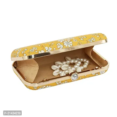 Vastans Stylish Printed Clutch For Women (Free Size, Yellow)-thumb3