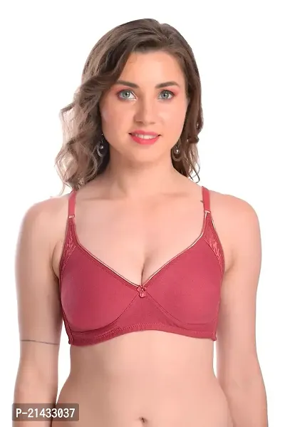 Vastans Silver Mold Women T-Shirt Non Padded Bra (36, Rani Pink)-thumb0