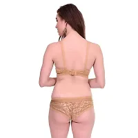 VASTANS Women's Soft Net Lingerie Set for Women with Cotton Lining|Hot  Sexy|Bra and Panty Gold-thumb2