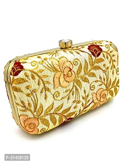 Worthyy Enterprises Vastans Gold Color Clutch-thumb2