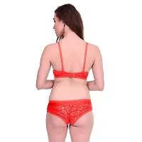 VASTANS Women's Soft Net Lingerie Set for Women with Cotton Lining|Hot  Sexy|Bra and Panty Red-thumb1