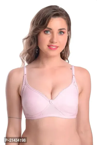 Vastans Silver Mold Women T-Shirt Non Padded Bra (34, Pink)