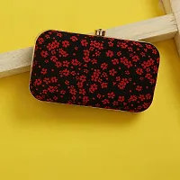 Vastans Stylish Printed Clutch For Women (Free Size, Black  Red)-thumb4