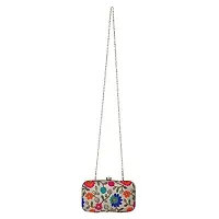 Bridal Fancy Party Hand Box Clutch Purse with Detachable Sling For Girls and Women (Multy)-thumb4