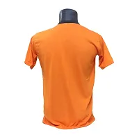 Vastans Men's Printed Half Seelve T Shirt (Free Size, Orange)-thumb1