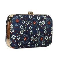 Vastans Stylish Printed Clutch For Women (Free Size, Blue)-thumb1