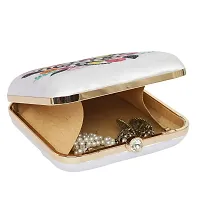 Vastans Stylish New Printed Designer Clutch For Women (Medium, SILVER)-thumb2