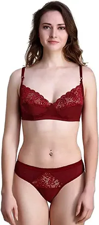 VASTANS Women's Non Padded and Non Wired Lingerie S-XXL (Medium, 3 Maroon  Pink, Rani)-thumb1