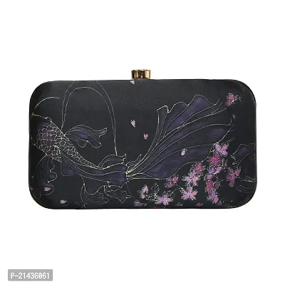 Vastans Stylish Printed Clutch For Women (Free Size, Black)