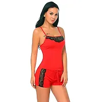 Vastans Babydoll Lingerie Set for Honeymoon for Woman Thongs (Free Size, RED)-thumb2