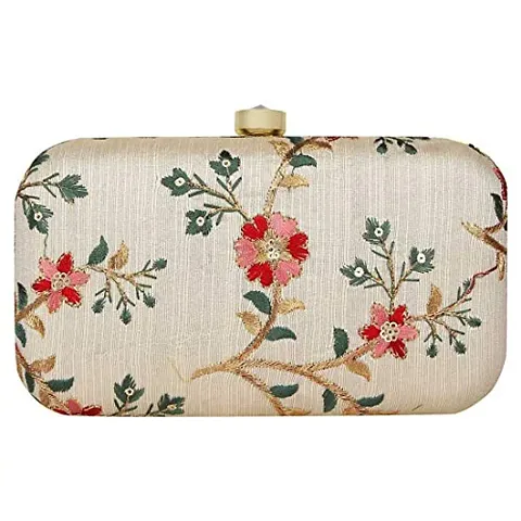 WORTHYY COLLECTIONS EMBROIDERED PARTY CLUTCH BAG