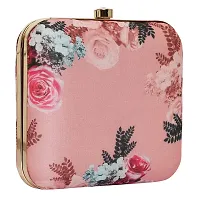 Vastans Stylish New Printed Designer Clutch For Women (Medium, PINK)-thumb1