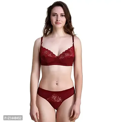 Vastans Women's Non Padded and Non Wired Lingerie S-XXL (Medium, 1 Maroon)