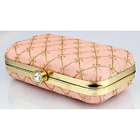 Worthyy Enterprises Women's Collections Embroidered Party Clutch Bag (WC0012E, Peach)-thumb2