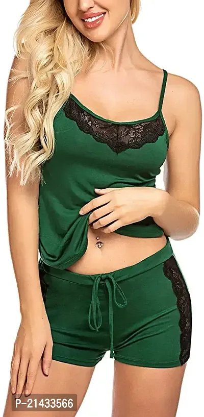 Vastans Babydoll Lingerie Set for Honeymoon for Woman Thongs (Free Size, Green)-thumb0