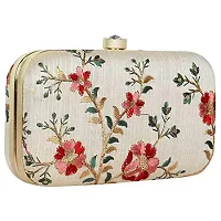 WORTHYY COLLECTIONS EMBROIDERED PARTY CLUTCH BAG WHITE-thumb4