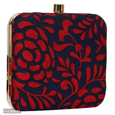 Vastans Stylish New Printed Designer Clutch For Women (Medium, NAVY BLUE)-thumb2