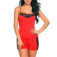 Vastans Babydoll Lingerie Set for Honeymoon for Woman Thongs (Free Size, RED)-thumb4