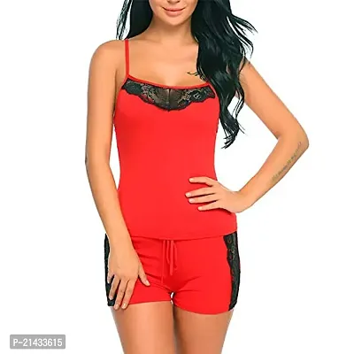 Vastans Babydoll Lingerie Set for Honeymoon for Woman Thongs (Free Size, RED)-thumb5