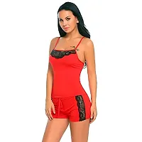 Vastans Babydoll Lingerie Set for Honeymoon for Woman Thongs (Free Size, RED)-thumb3