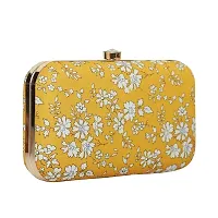 Vastans Stylish Printed Clutch For Women (Free Size, Yellow)-thumb1
