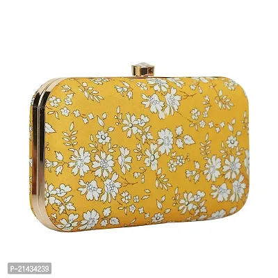 Vastans Stylish Printed Clutch For Women (Free Size, Yellow)-thumb2