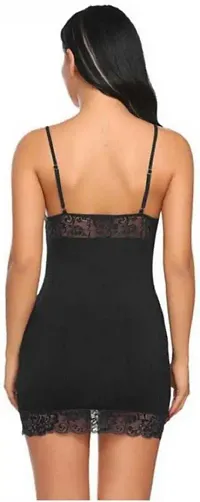 Net Babydoll and Chemise Nightwear Dress for Women Black-thumb2