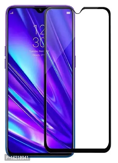 VENI SON'S 11D Crystal Clear Full Glue Edge to Edge Tempered Glass Screen Protector Compatible with Realme 5/5s/C11/C12/C15/Narzo 10/10A with Free Easy Installation kit [Black]