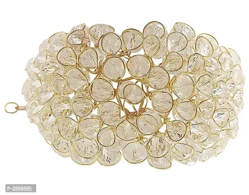 Gold Plated White Crystal Bracelet-thumb0
