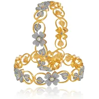 Golden Metal Contemporary Bangles   Bracelets For Women-thumb2