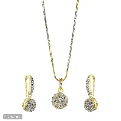 Golden Color American Diamond Alloy Jewellery Set