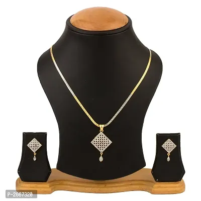 Golden Color American Diamond Alloy Jewellery Set-thumb0