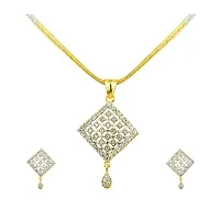 Golden Color American Diamond Alloy Jewellery Set-thumb1