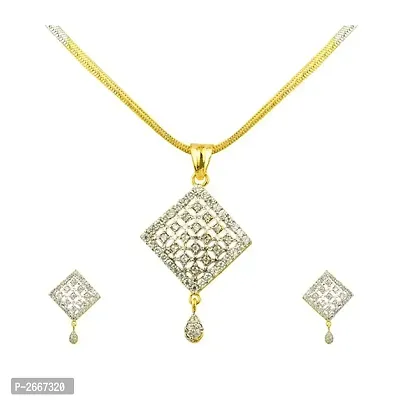 Golden Color American Diamond Alloy Jewellery Set-thumb2