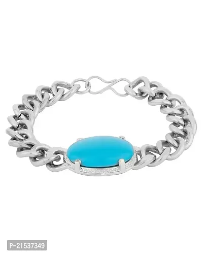 JSD Salman Khan Bracelet | Celebrity Style silver Plated Blue Stone Studded Chain Bracelate for Men | Bracelet, Bracelet for Mens, Salman Khan Bracelet-thumb0