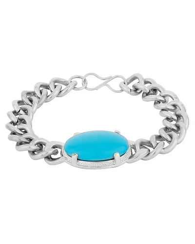 JSD Salman Khan Bracelet | Celebrity Style silver Plated Blue Stone Studded Chain Bracelate for Men | Bracelet, Bracelet for Mens, Salman Khan Bracelet