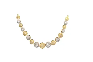 Gold Plated American Diamond Fancy Necklace Set with Earring for Girl  Women-thumb1