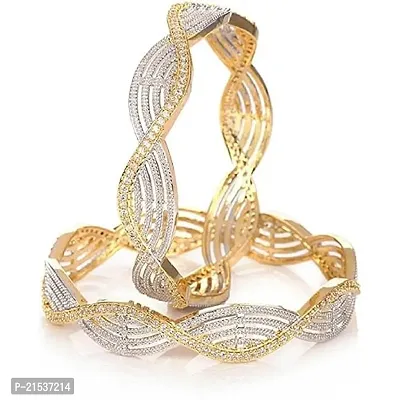 JSD Gold PlatedFancy Bangle Set for Girl  Women American Diamond Latest Collection-thumb0