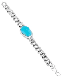 JSD Salman Khan Bracelet | Celebrity Style silver Plated Blue Stone Studded Chain Bracelate for Men | Bracelet, Bracelet for Mens, Salman Khan Bracelet-thumb1