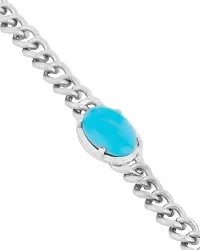 JSD Salman Khan Bracelet | Celebrity Style silver Plated Blue Stone Studded Chain Bracelate for Men | Bracelet, Bracelet for Mens, Salman Khan Bracelet-thumb2