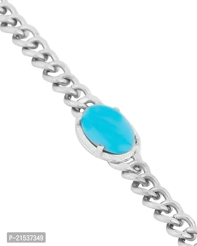 JSD Salman Khan Bracelet | Celebrity Style silver Plated Blue Stone Studded Chain Bracelate for Men | Bracelet, Bracelet for Mens, Salman Khan Bracelet-thumb3